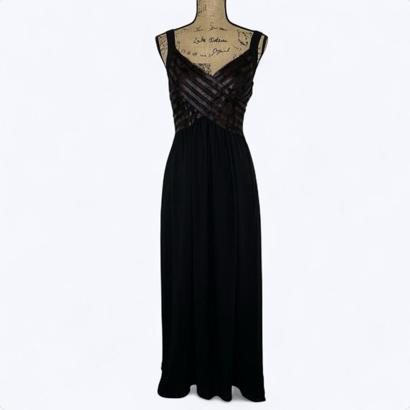 Robbie Bee Dresses & Skirts - Whimsigoth Black Mesh Maxi Dress Sz 14 Dark Romantic Witchy Formal Robbie Bee‎
